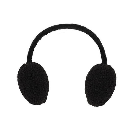 Cache-oreilles en laine Teddy pour femme noir taille unique