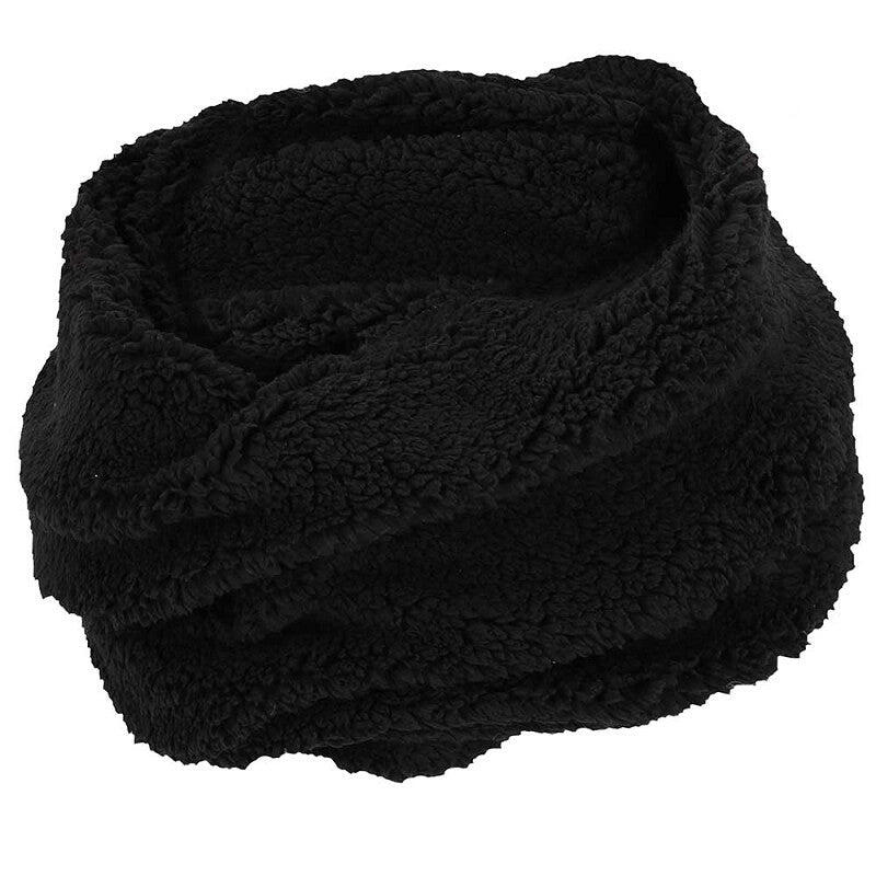 Maglione a collo alto + scaldacollo in lana Teddy nero taglia unica 2/3
