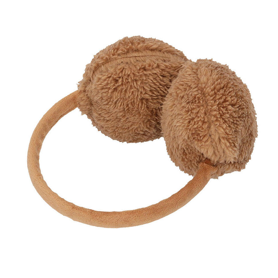 Nauszniki damskie - Teddy Wool - Camel - One Size
