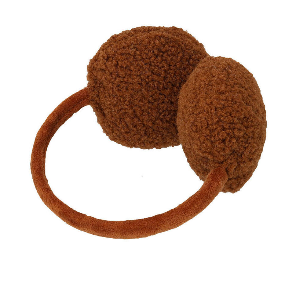 Nauszniki damskie - Teddy Wool - Średni brąz - Jeden rozmiar