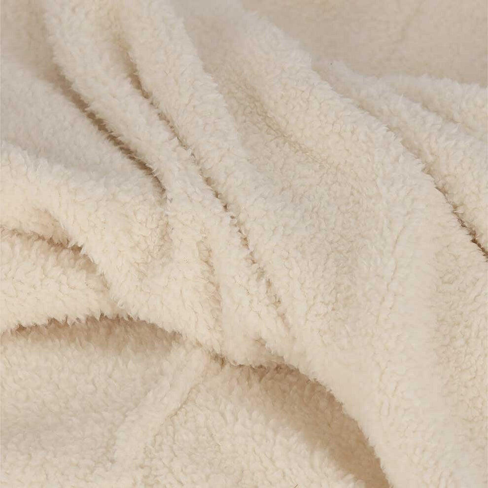Rollkragenpullover für Damen Teddy-Wolle weiß Einheitsgröße 3/3