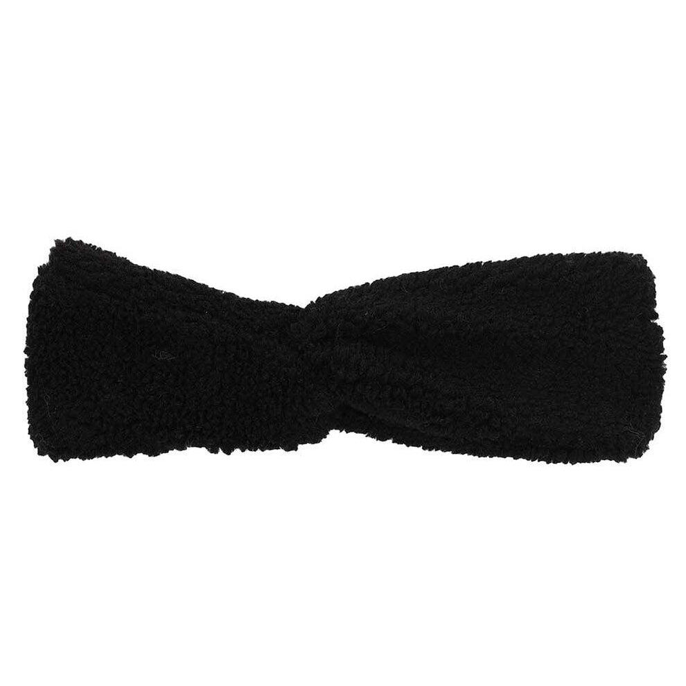 Fascia per capelli da donna in lana Teddy taglia unica nera 2/3