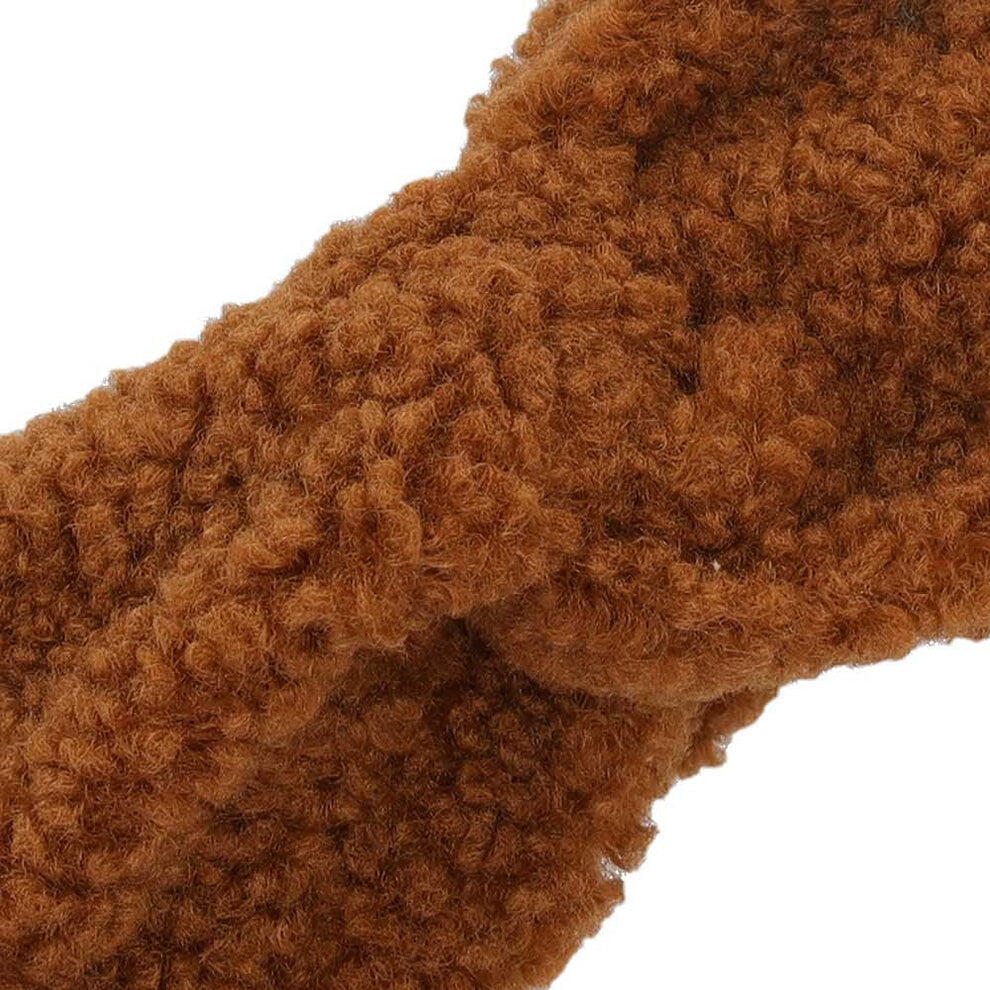 Fascia per capelli da donna in lana stile orsetto taglia unica media marrone 3/3