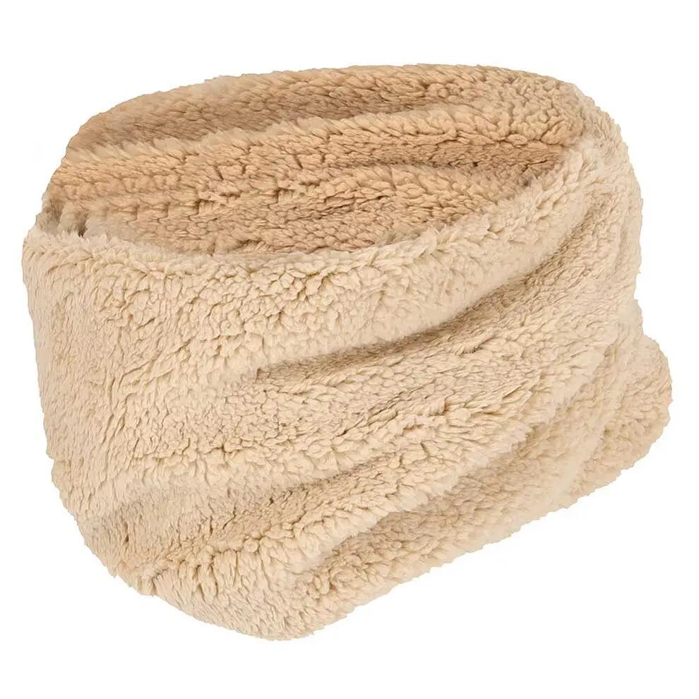 Bonnet et col en laine Teddy couleur sable taille unique 3/3