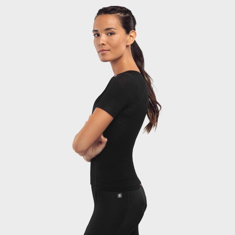 Damen Radsport fahrradbaselayer aus wolle für SRX Premium Skin SIROKO Schwarz