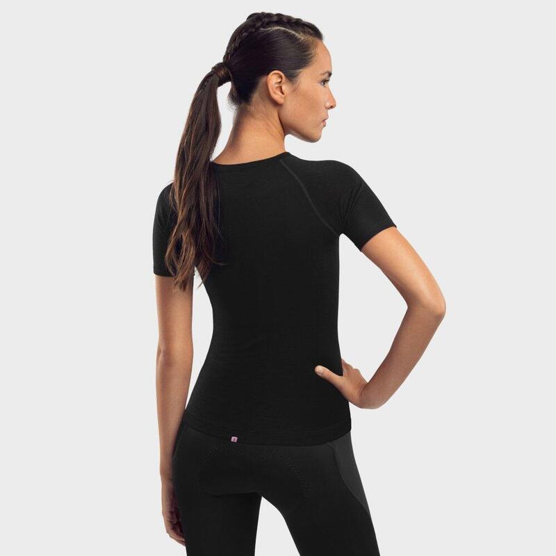 Damen Radsport fahrradbaselayer aus wolle für SRX Premium Skin SIROKO Schwarz