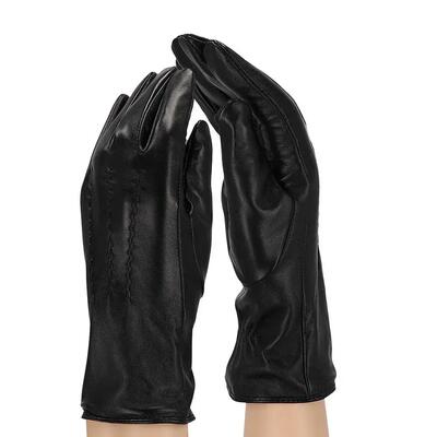 Leren handschoenen dames zwart