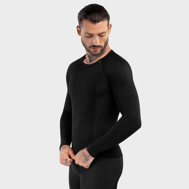 Herren Radsport fahrradbaselayer aus wolle für SRX Typhoon SIROKO Schwarz