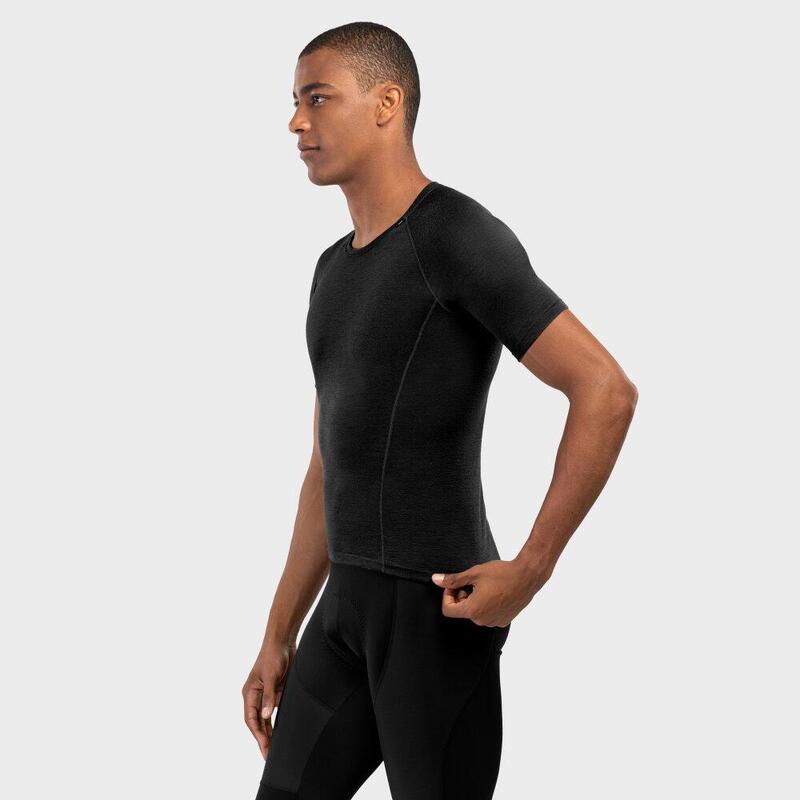 Herren Radsport fahrradbaselayer aus wolle für SRX Black Ice SIROKO Schwarz