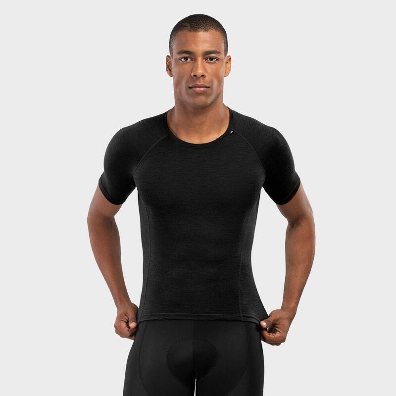 Sous-maillot vélo laine homme Cyclisme SRX Black Ice Noir