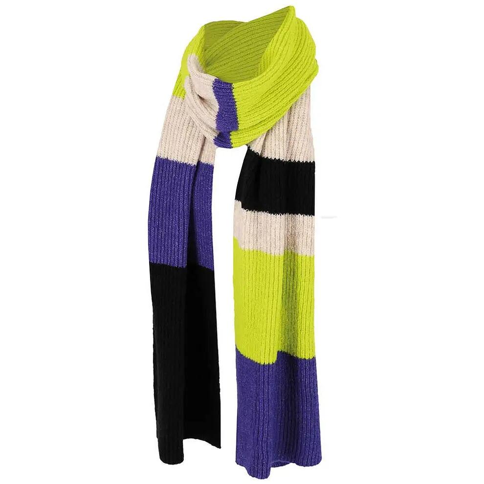 Muts & Sjaal dames Fashion Set Stripes Lime Groen One Size 3/3