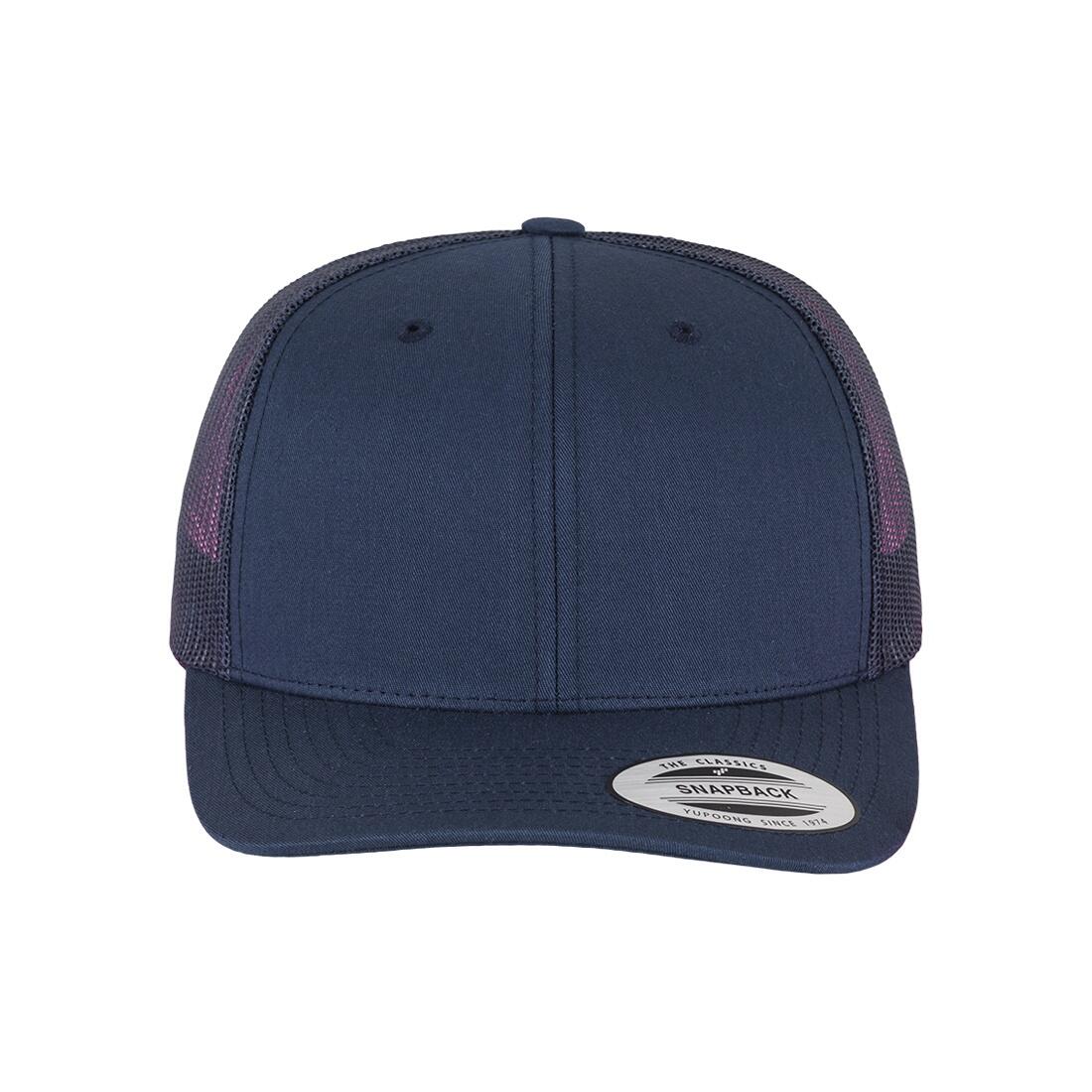 Unisex RetroTruckerkappe Damen und Herren Marineblau 3/3