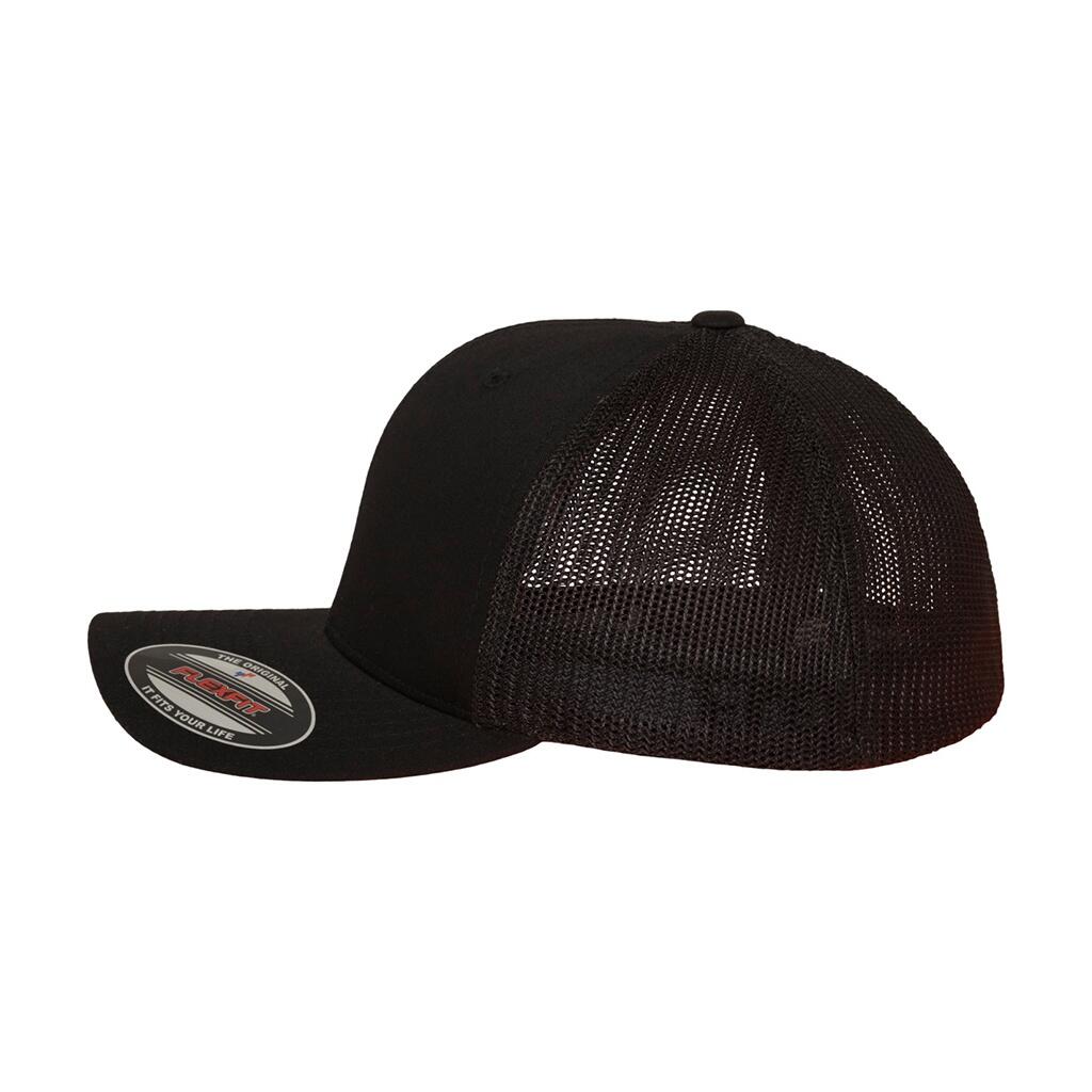 Trucker Cap Damen und Herren Schwarz 3/4