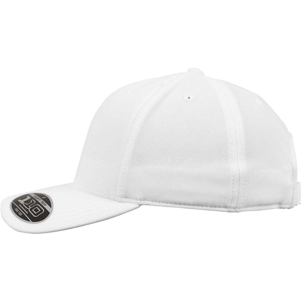 Unisex Baseballkappe Cool and Dry mit MiniPiqué Damen und Herren Weiß 3/4