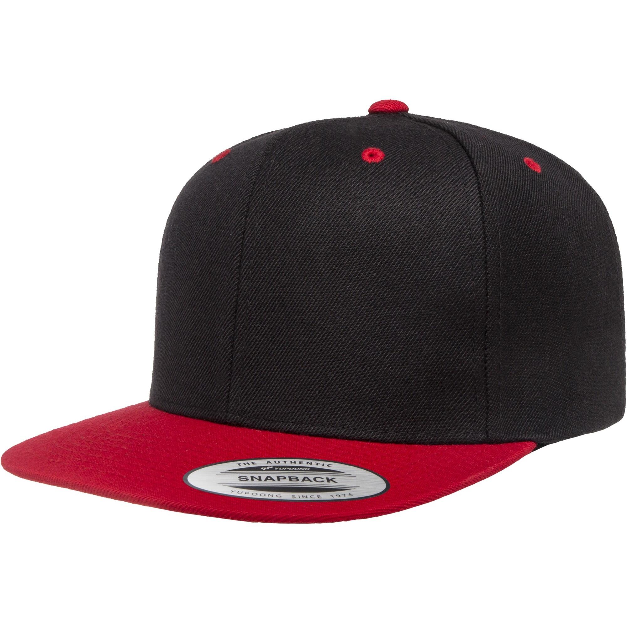FLEXFIT Unisex Two Tone Classic Snapback Cap (Black/Red)