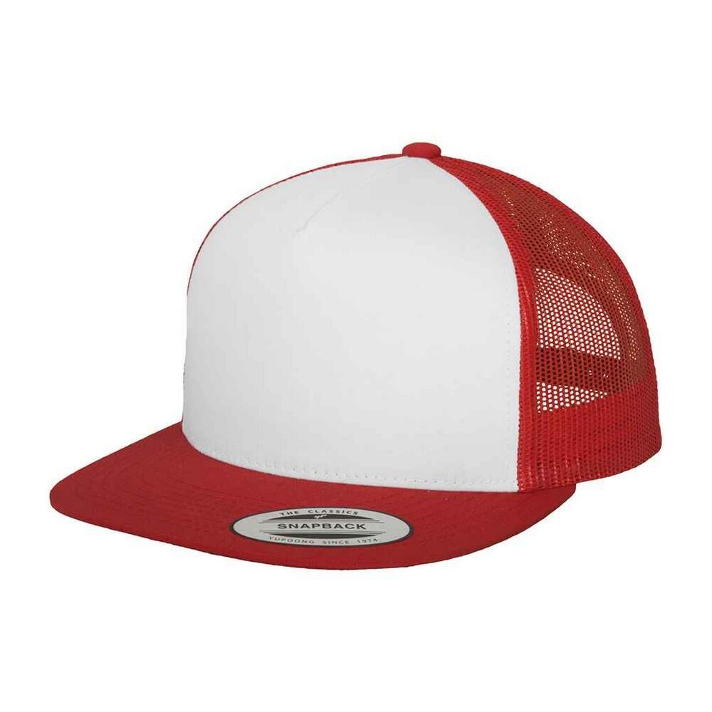 Unisex Adult Contrast Trucker Cap (Red/White) 3/3