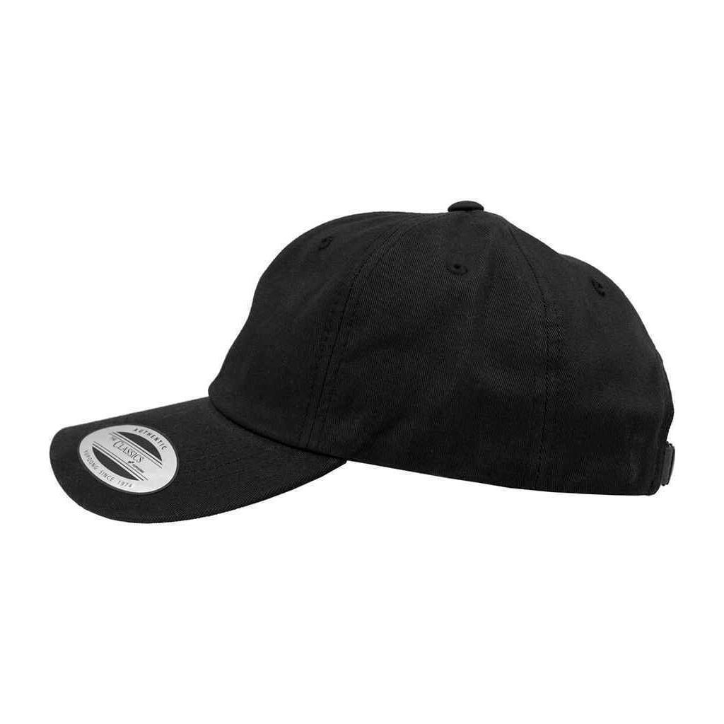 Unisex Baseballkappe mit niedrigem Profil Damen und Herren Schwarz 2/3