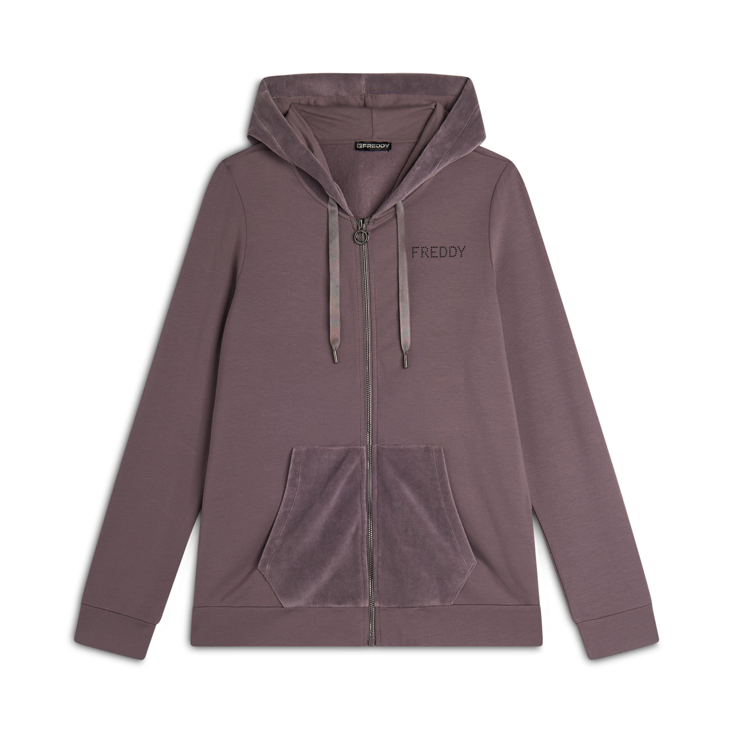 Freddy - Sweat-shirt Zippé Pour Femme Avec Capuche Et Poches En Velours - Sweat Zippé - Gris - 38 S - Decathlon