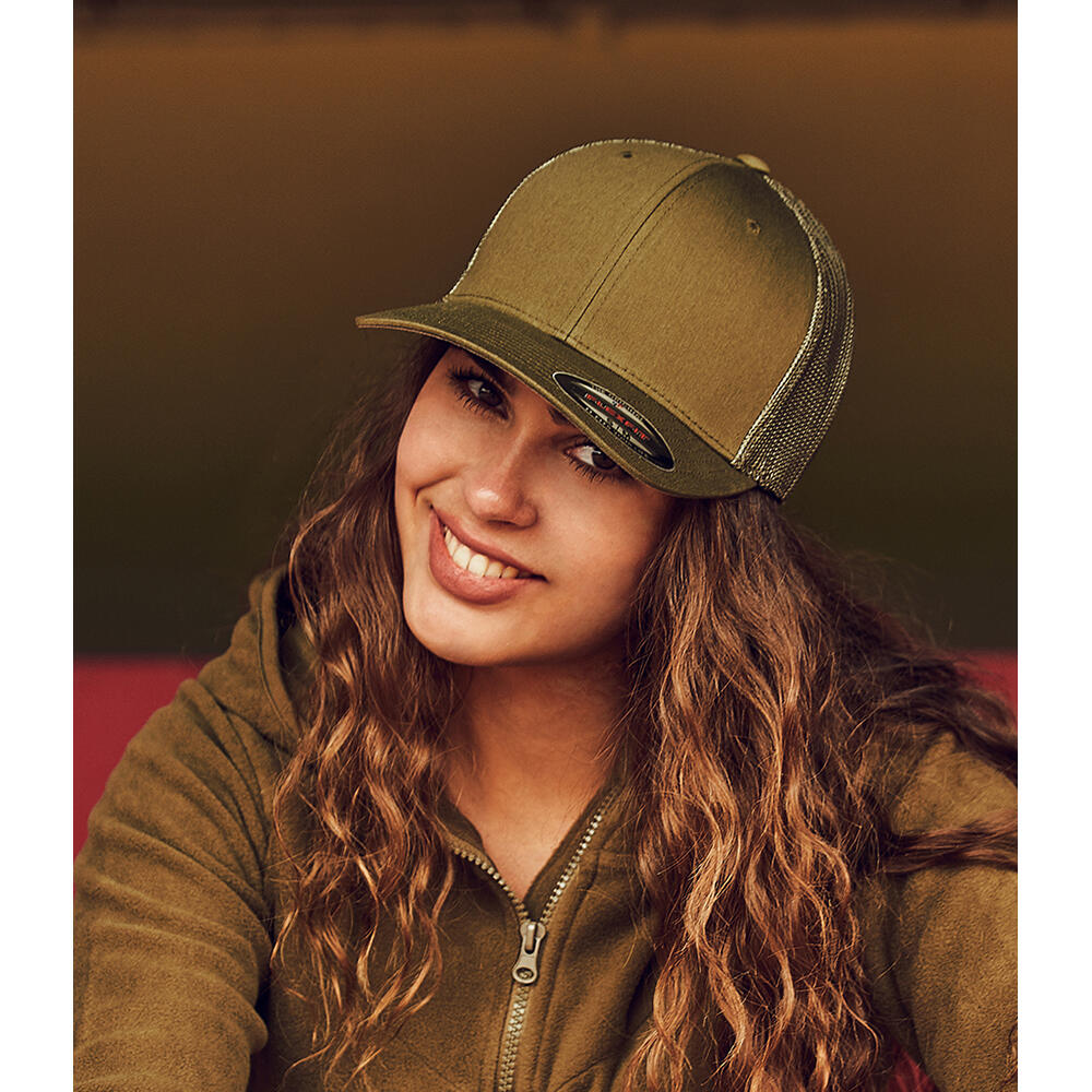Unisex RetroTruckerkappe Damen und Herren Olivgrün 3/3