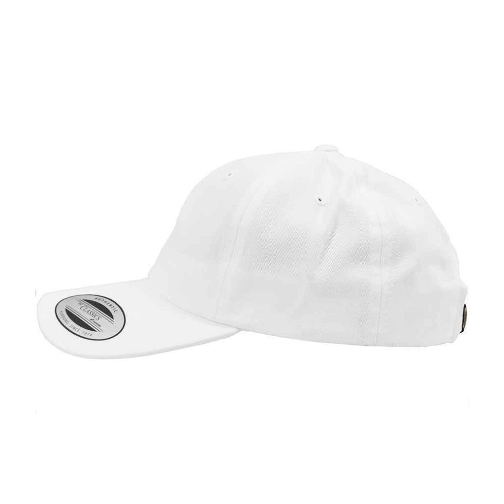 Unisex Baseballkappe mit niedrigem Profil Damen und Herren Weiß 2/4