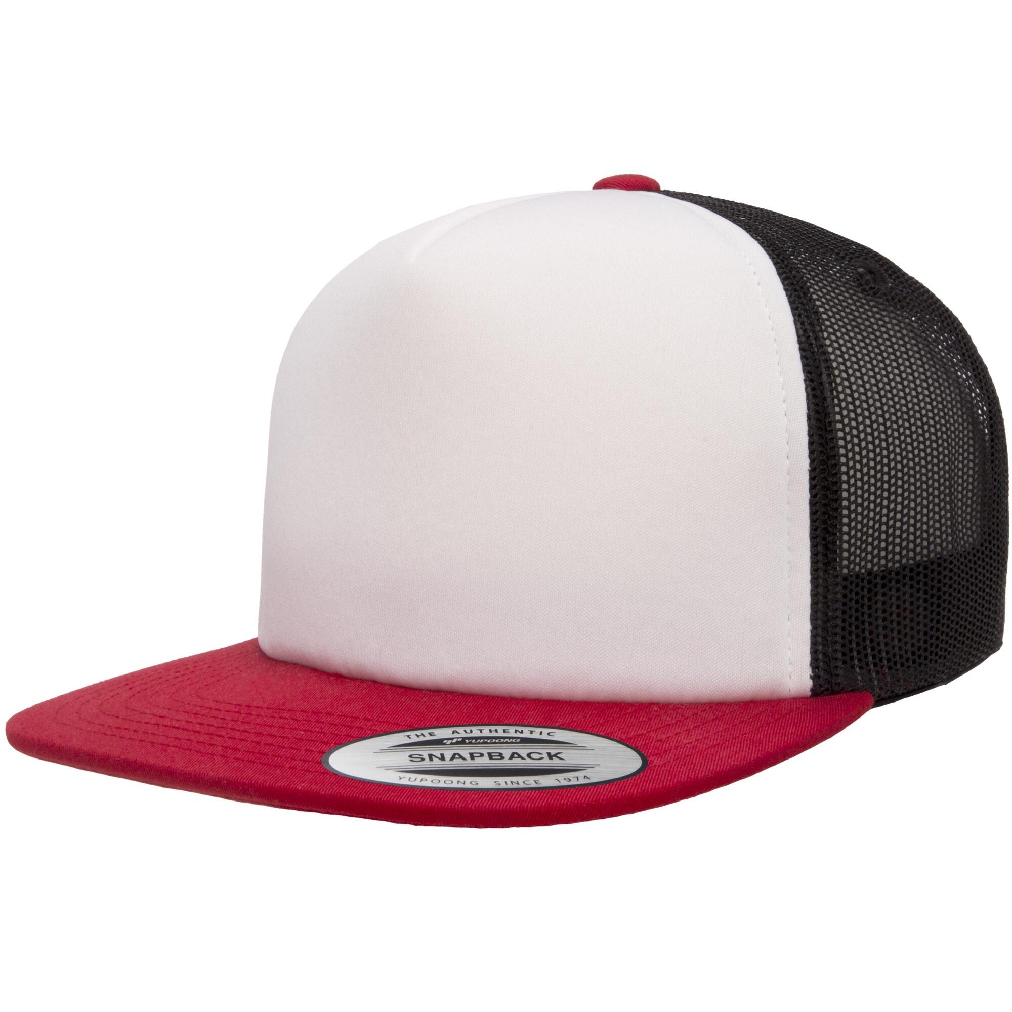 FLEXFIT Unisex Foam Trucker Cap (Red/White/Black)