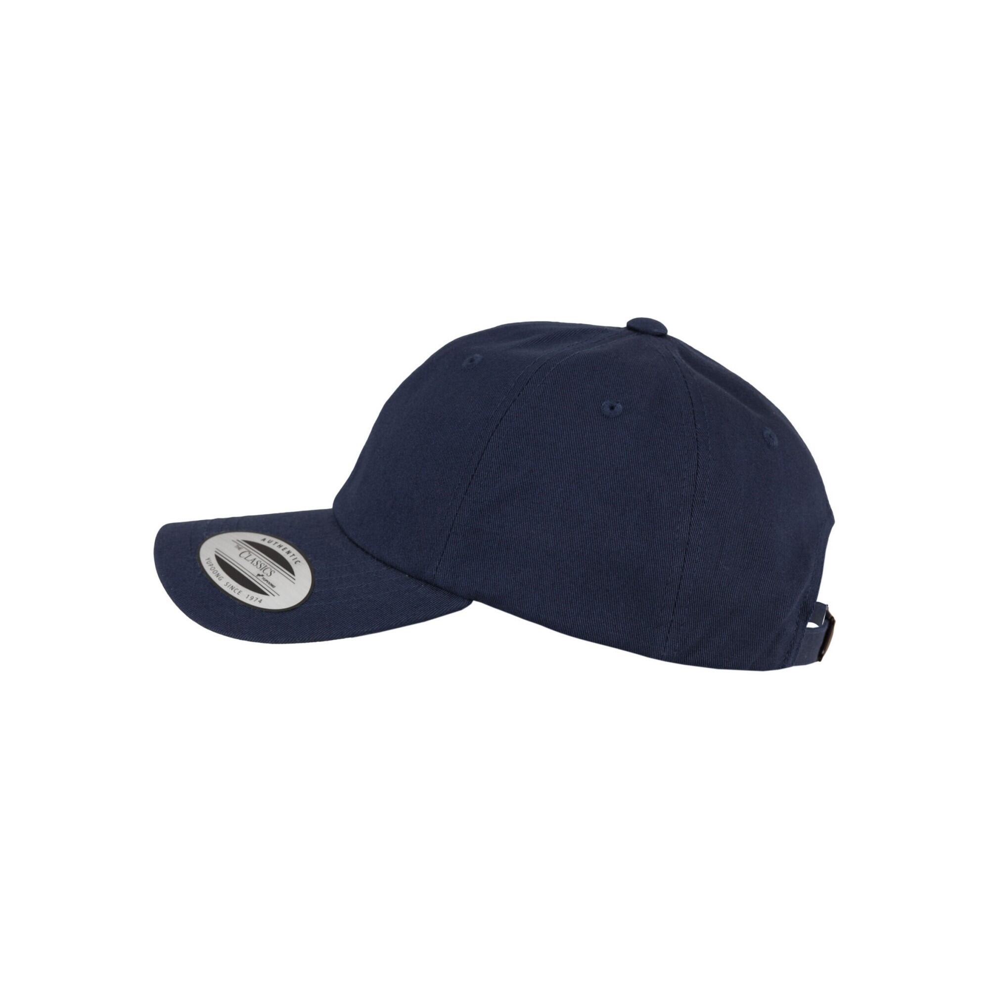 "Yupoong" BaseballMütze Niedriges Profil für Damen Unisex Herren Marineblau 3/4