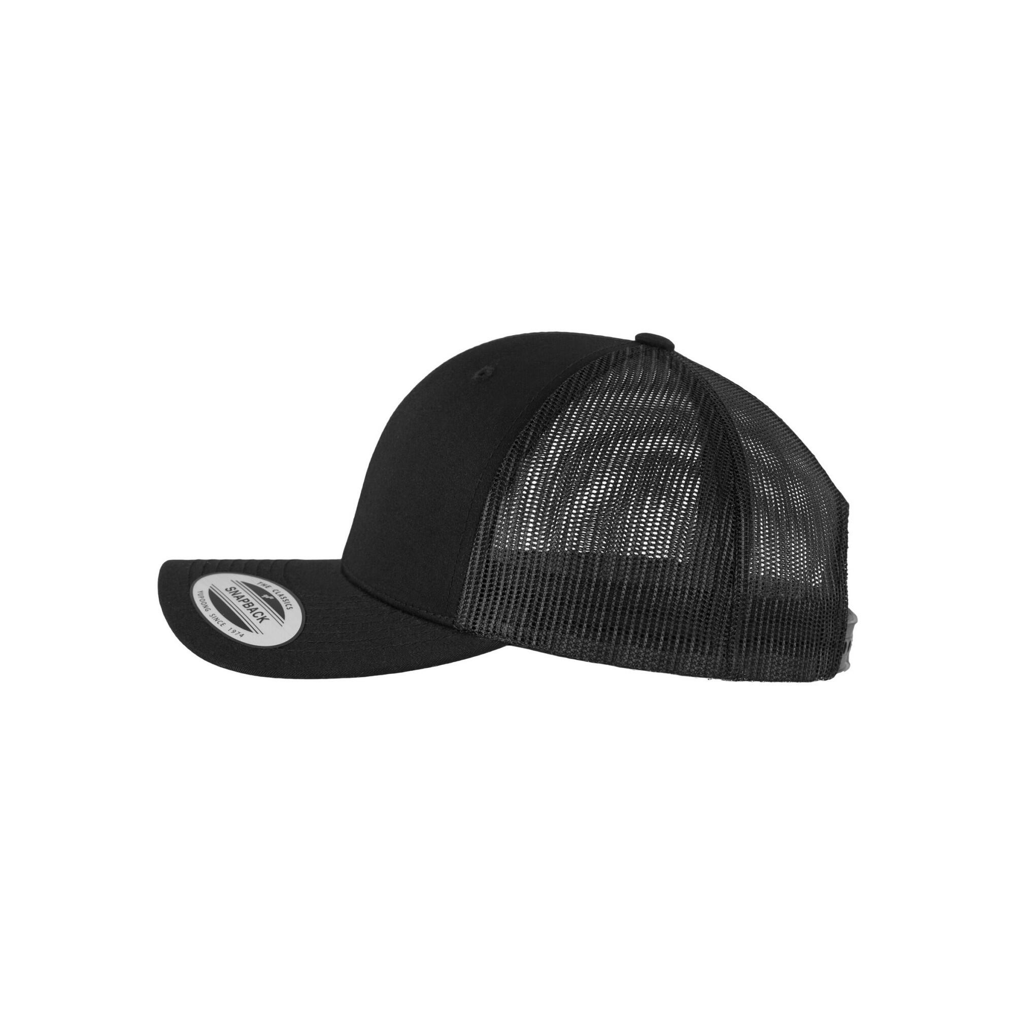 Unisex Adult Retro Trucker Cap (Black) 3/4