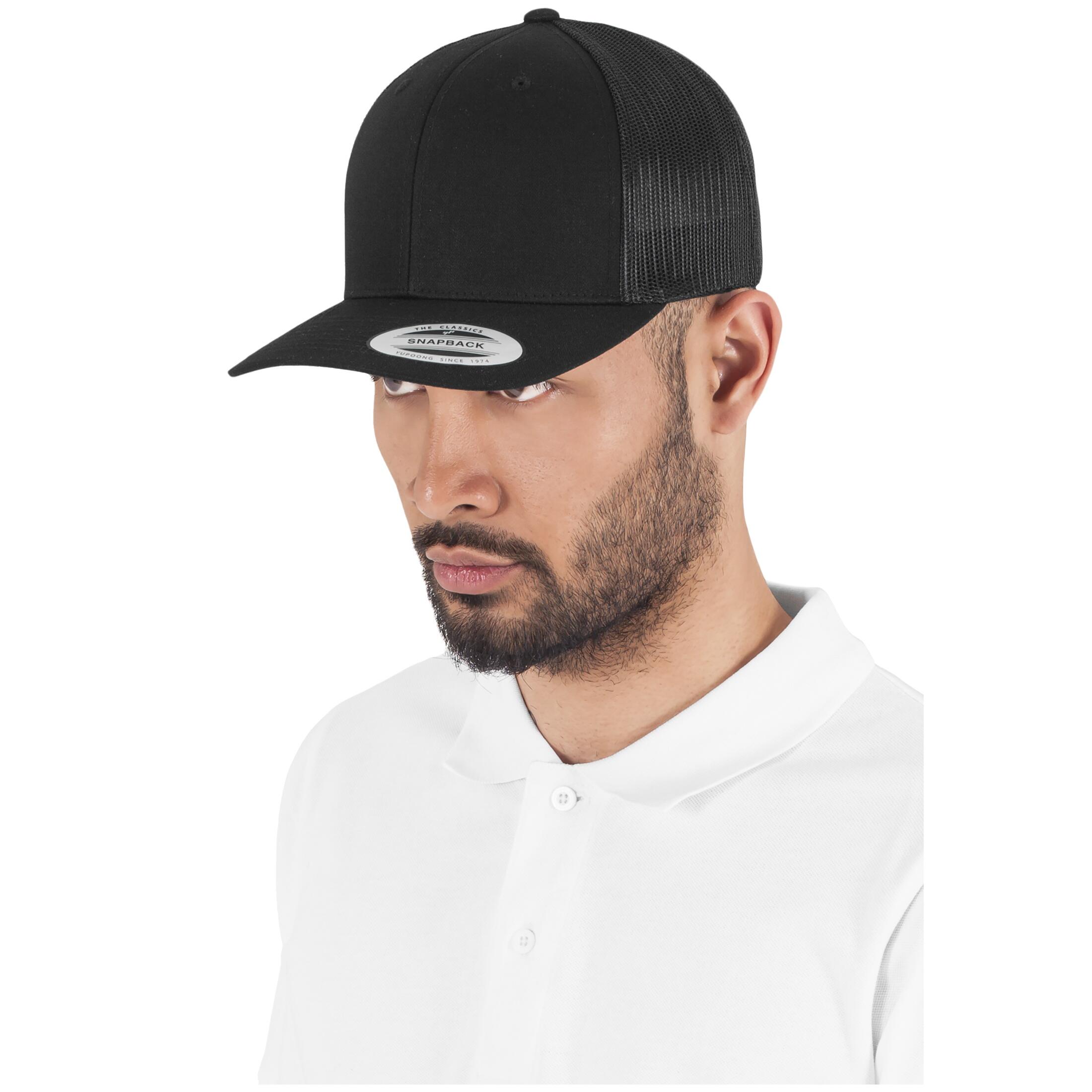 Unisex RetroTruckerkappe Damen und Herren Schwarz 3/3