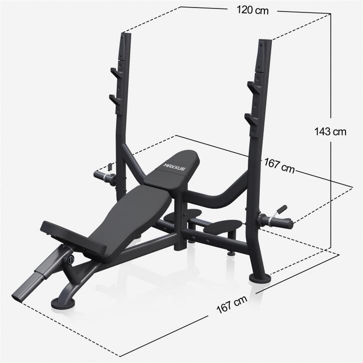 Banca inclinata set greutati 90 Kg suport PRO MAXXUS