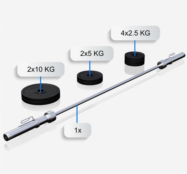 Ławka olimpijska + sztanga 60 kg MAXXUS Pro skośna 3/7