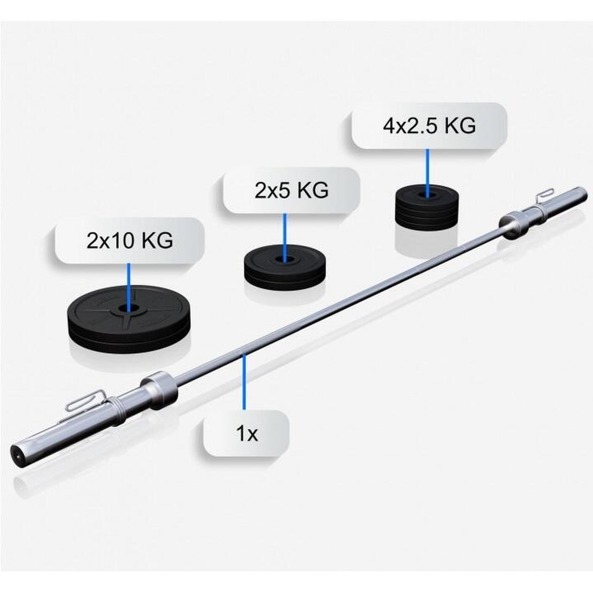 Banca inclinata set greutati 60 KG suport PRO MAXXUS