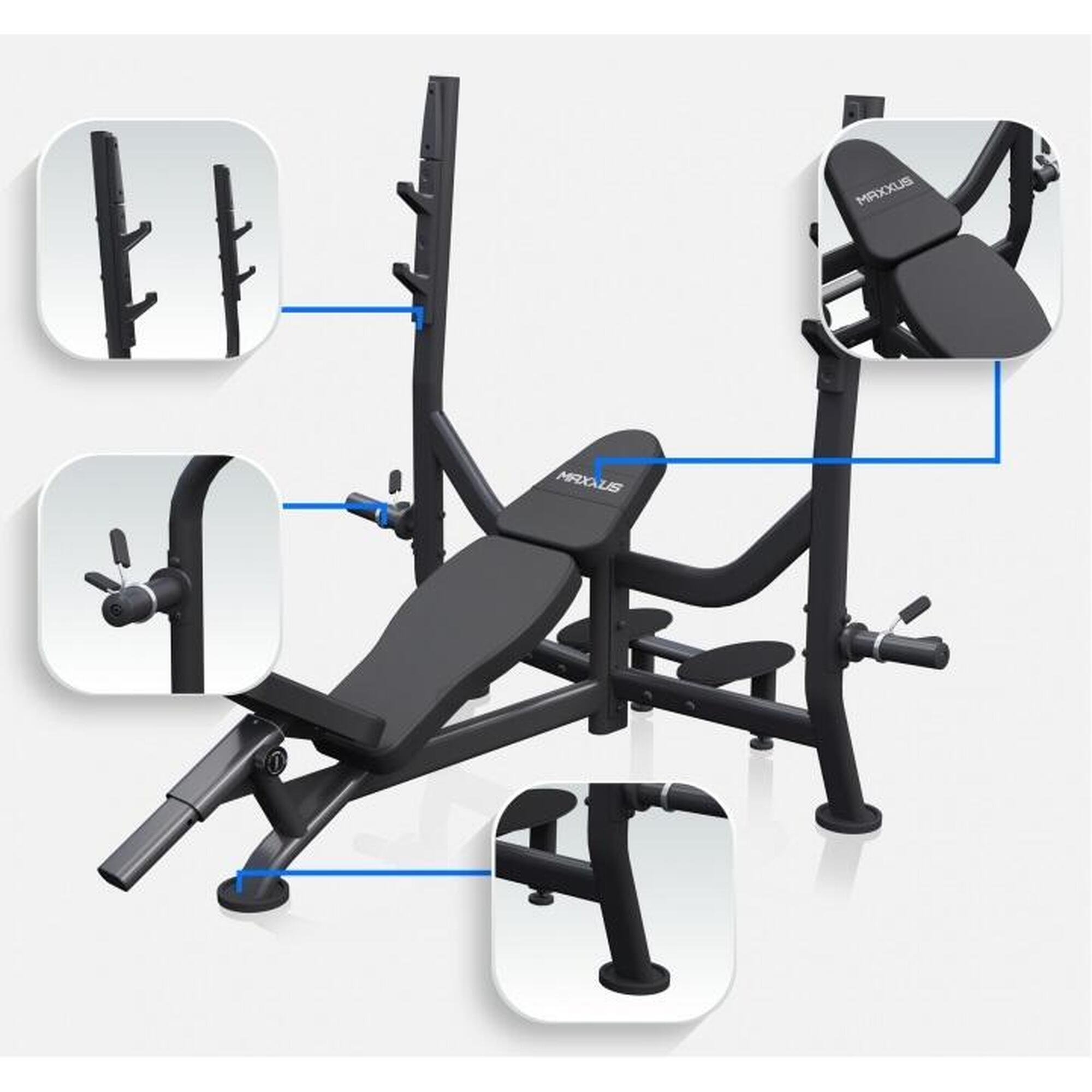Banca inclinata set greutati 60 KG suport PRO MAXXUS