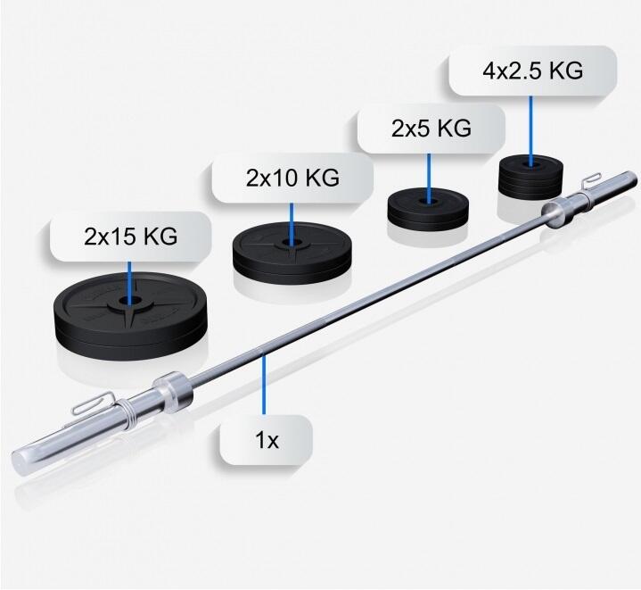 Ławka olimpijska + sztanga 90 kg MAXXUS Pro skośna 3/7