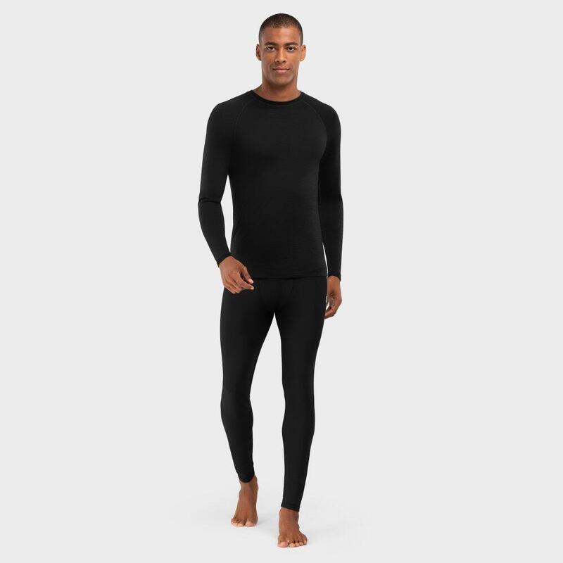 Herren Wintersport baselayer aus wolle für Ultimate Thermal SIROKO Schwarz