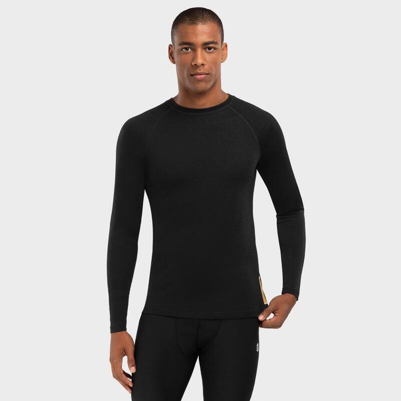 Herren Wintersport baselayer aus wolle für Ultimate Thermal SIROKO Schwarz