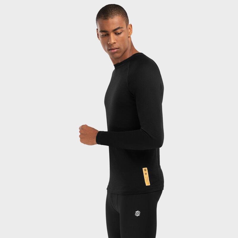 Herren Wintersport baselayer aus wolle für Ultimate Thermal SIROKO Schwarz