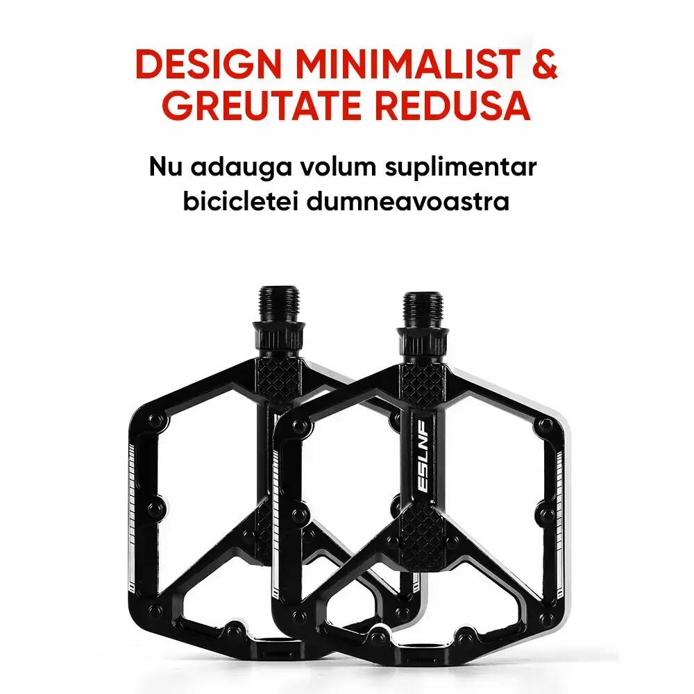 Pedale bicicleta MTB,de oras,BMX,4 rulmenti DU,model lat,crampoane,antiderapante 7/7