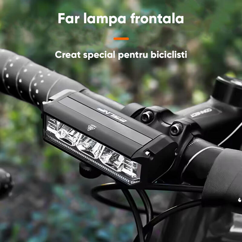 Far bicicleta Profesional Ultra-Luminos, 1000 lm, unghi larg, baterie 2000 mAh