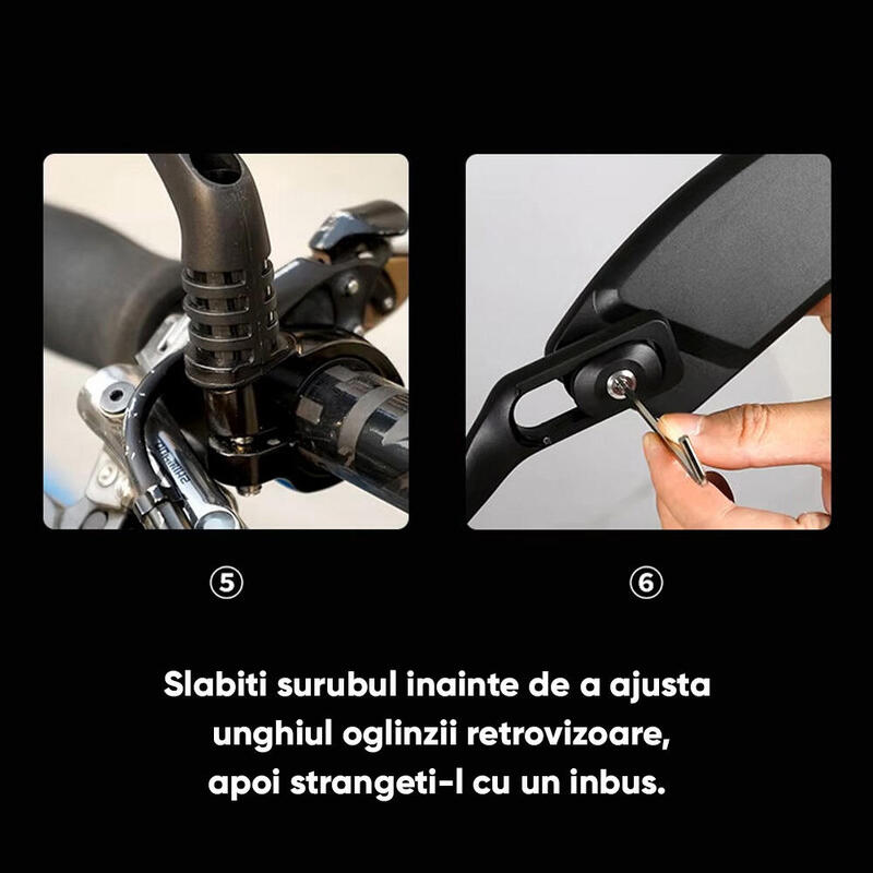 Oglinda bicicleta HD, reglabila 360 grade, unghi larg, MTB, BMX, scuter, moto