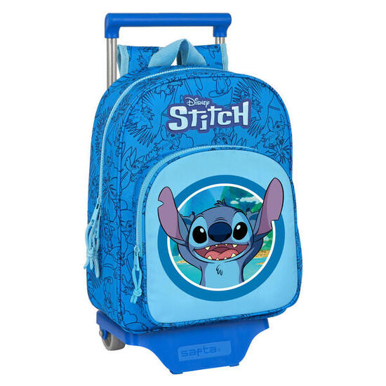 Mochila Escolar con Ruedas Stitch Azul