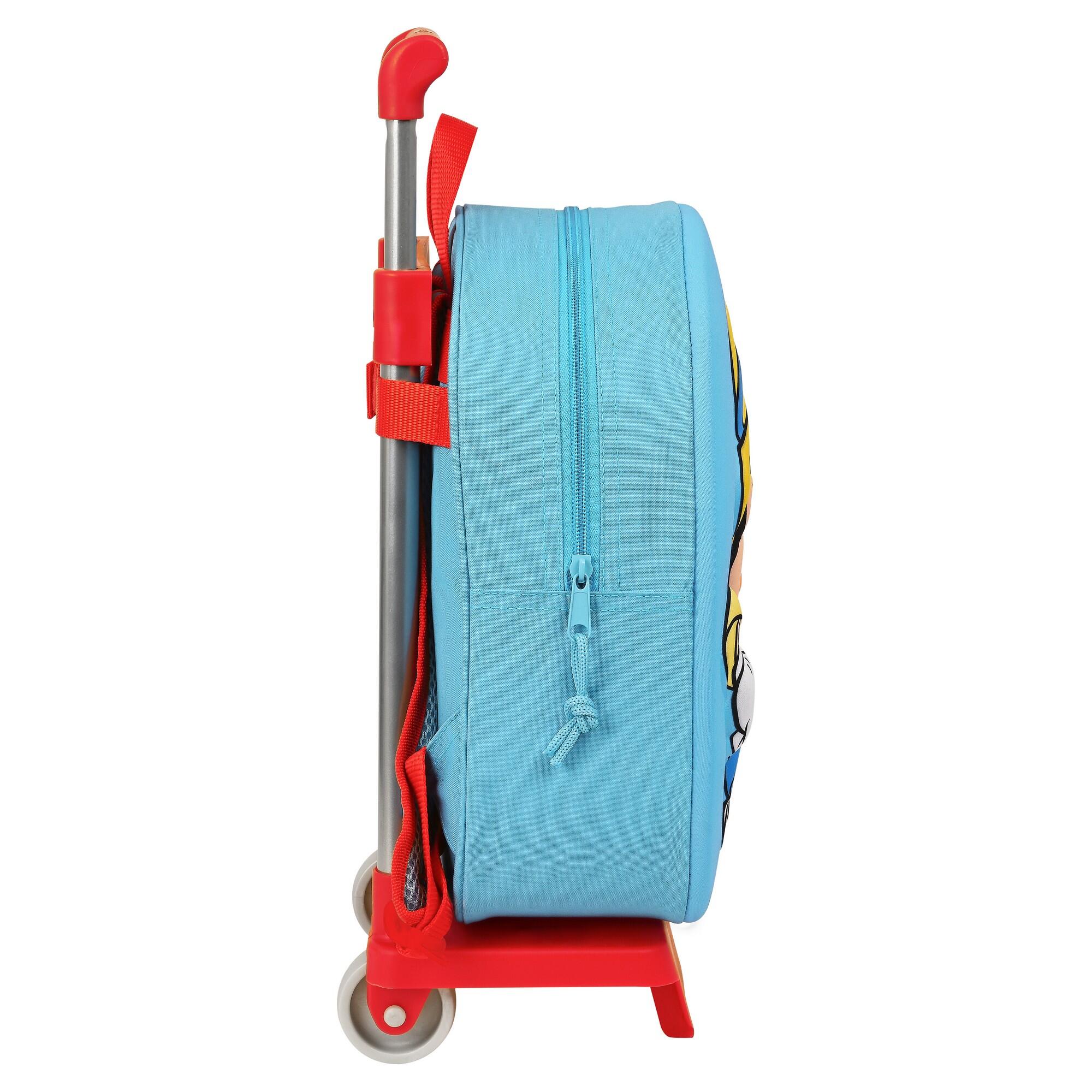 Mochila Escolar con Ruedas M020H Azul 4/4