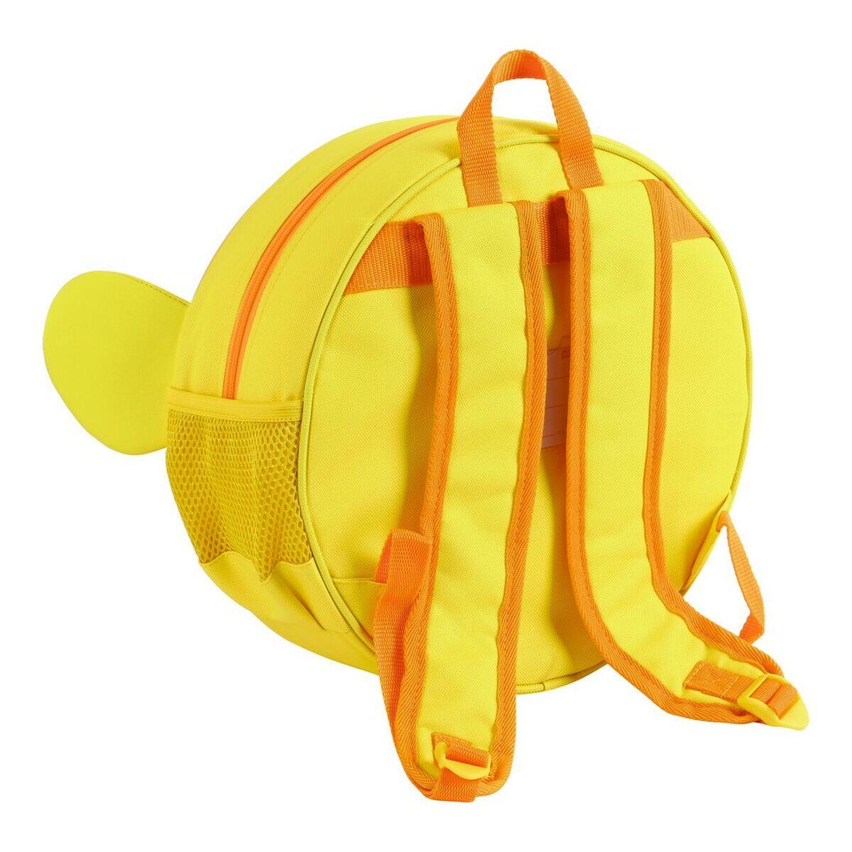 Mochila Escolar 3D Amarelo 4/4