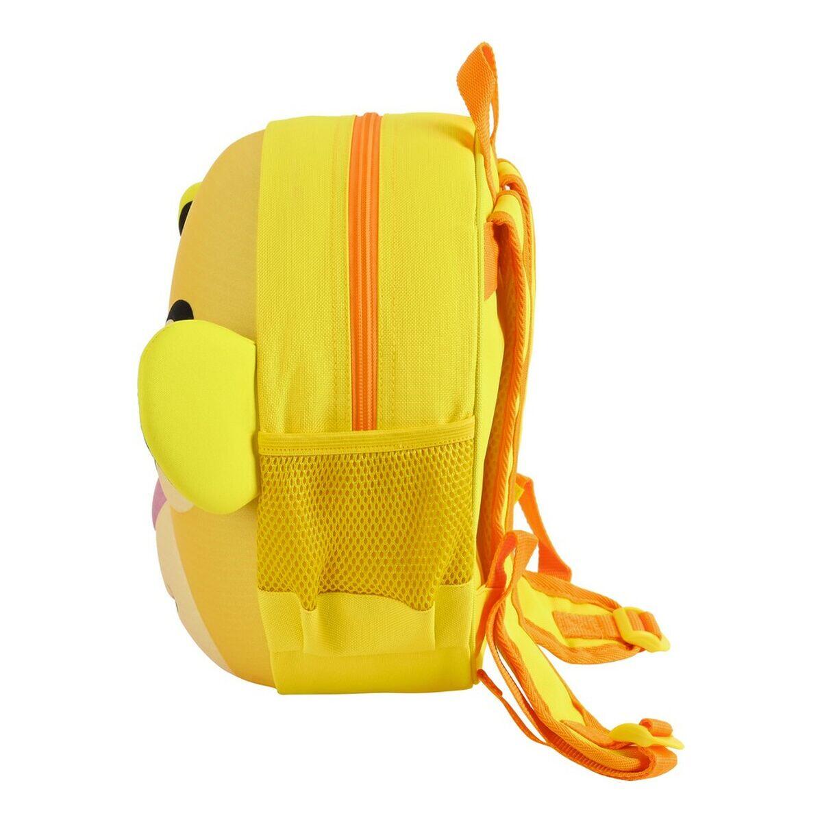Mochila Escolar 3D Amarelo 2/4