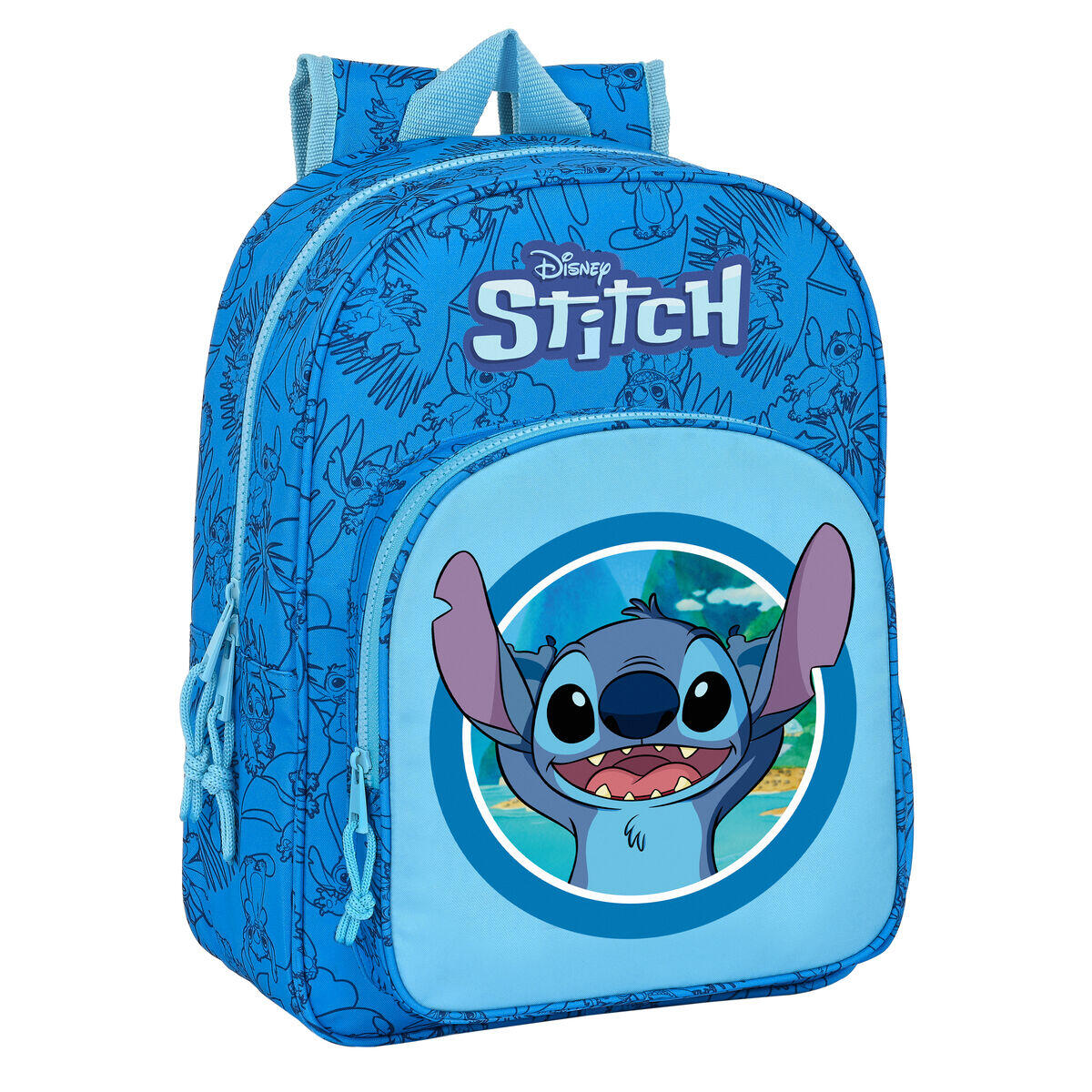 Mochila escolar stitch azul