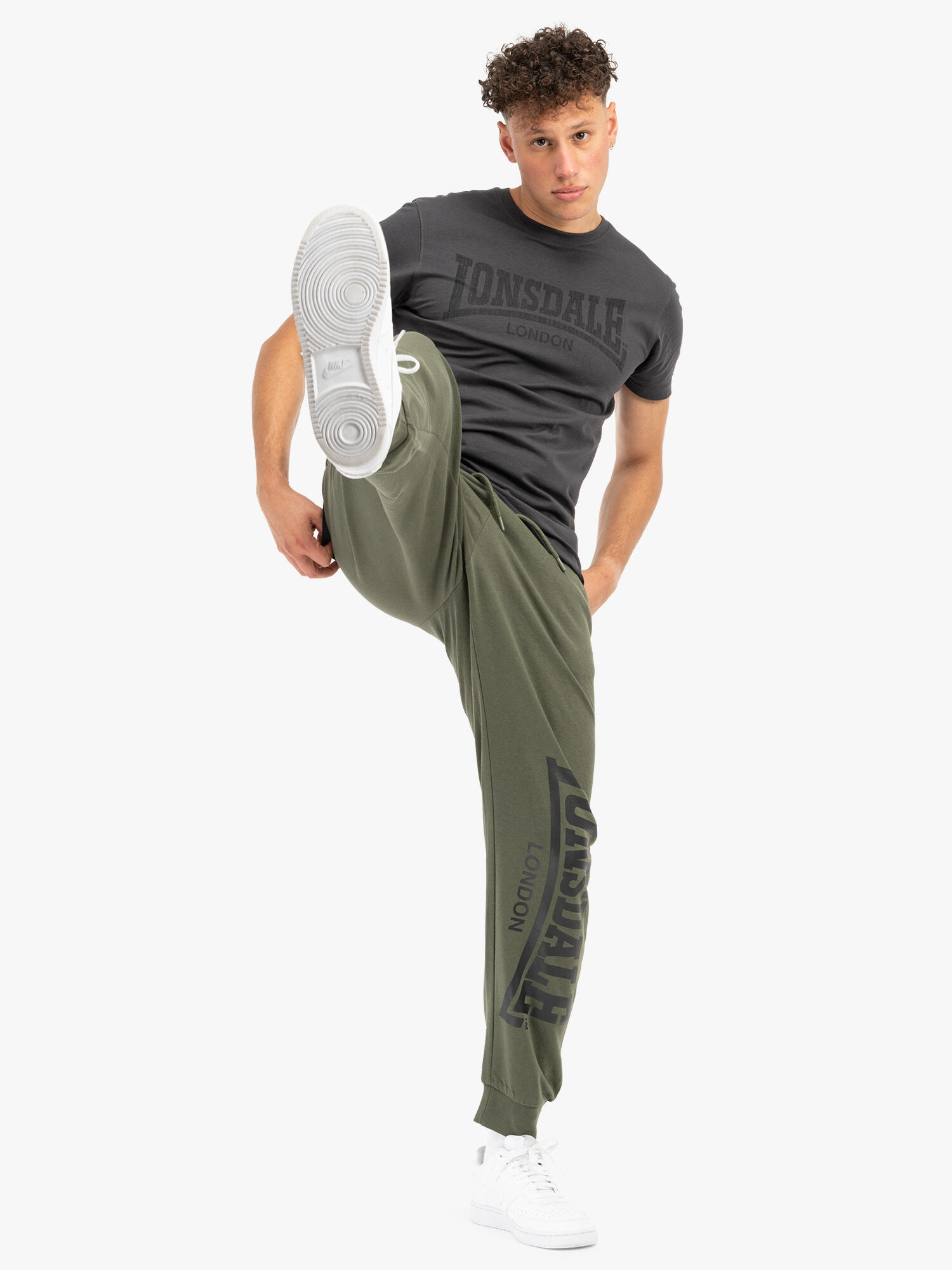 LONSDALE Heren joggingbroek regular fit LOGO LARGE 3/6