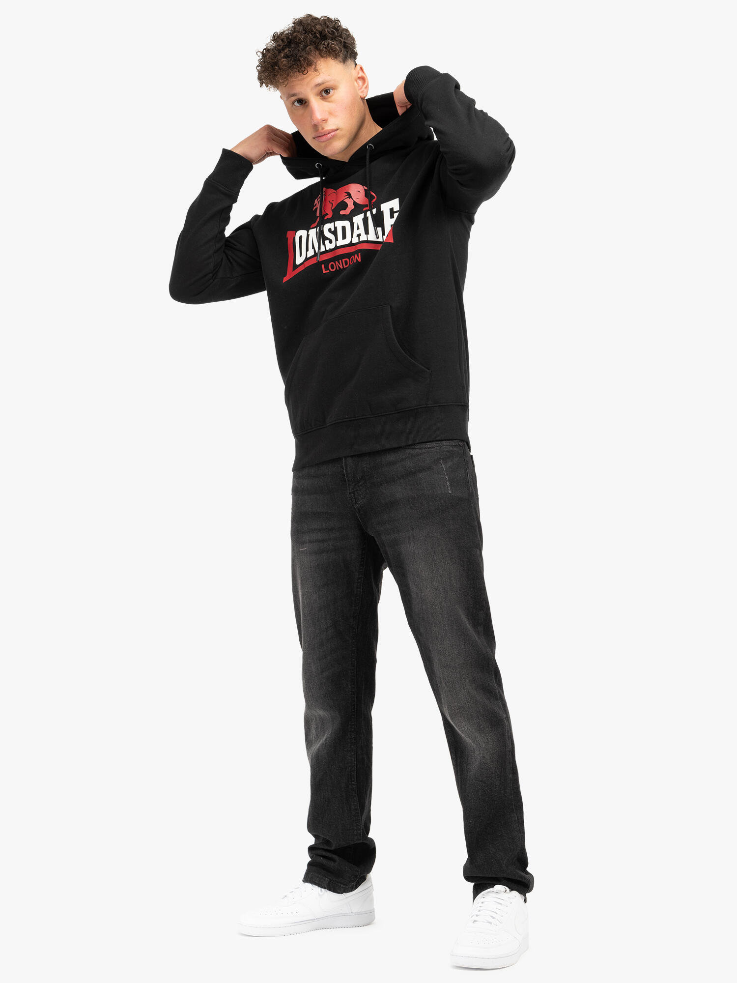 LONSDALE Heren sweatshirt met capuchon regular fit GULLADUFF 2/5