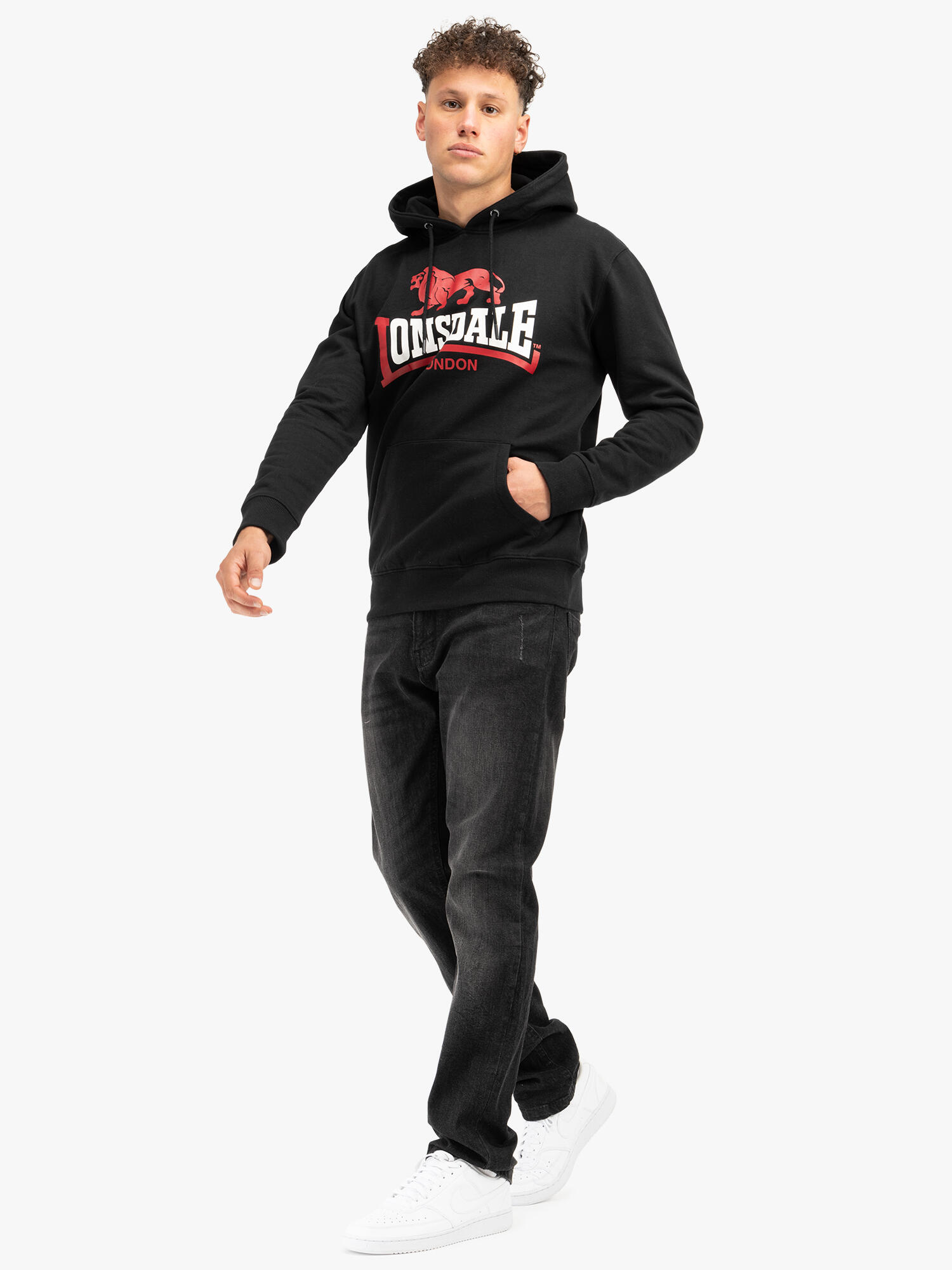 LONSDALE Heren sweatshirt met capuchon regular fit GULLADUFF 3/5