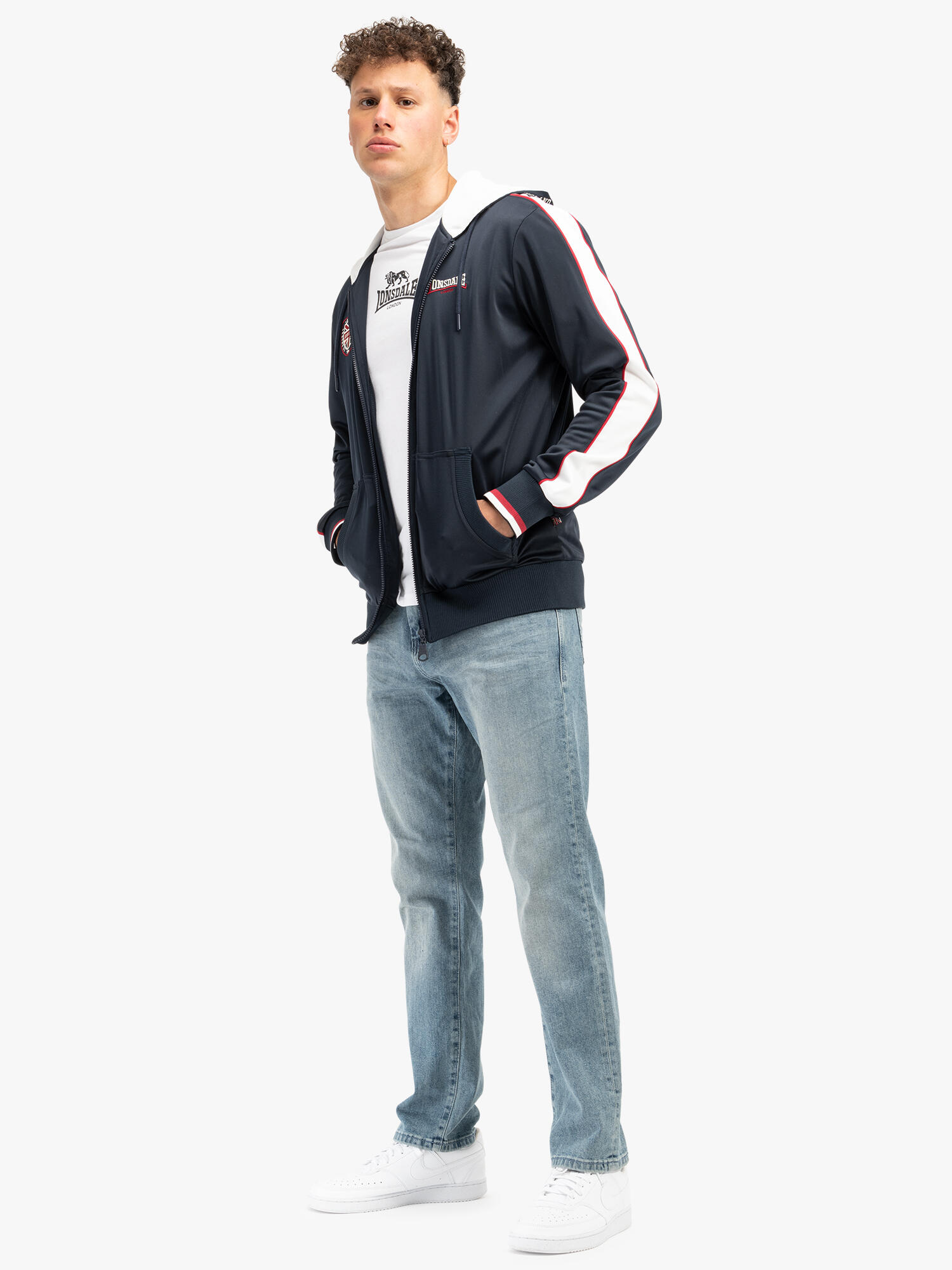 LONSDALE Herren Trainingsjacke mit Kapuze normale Passform STRATHMORE 4/6