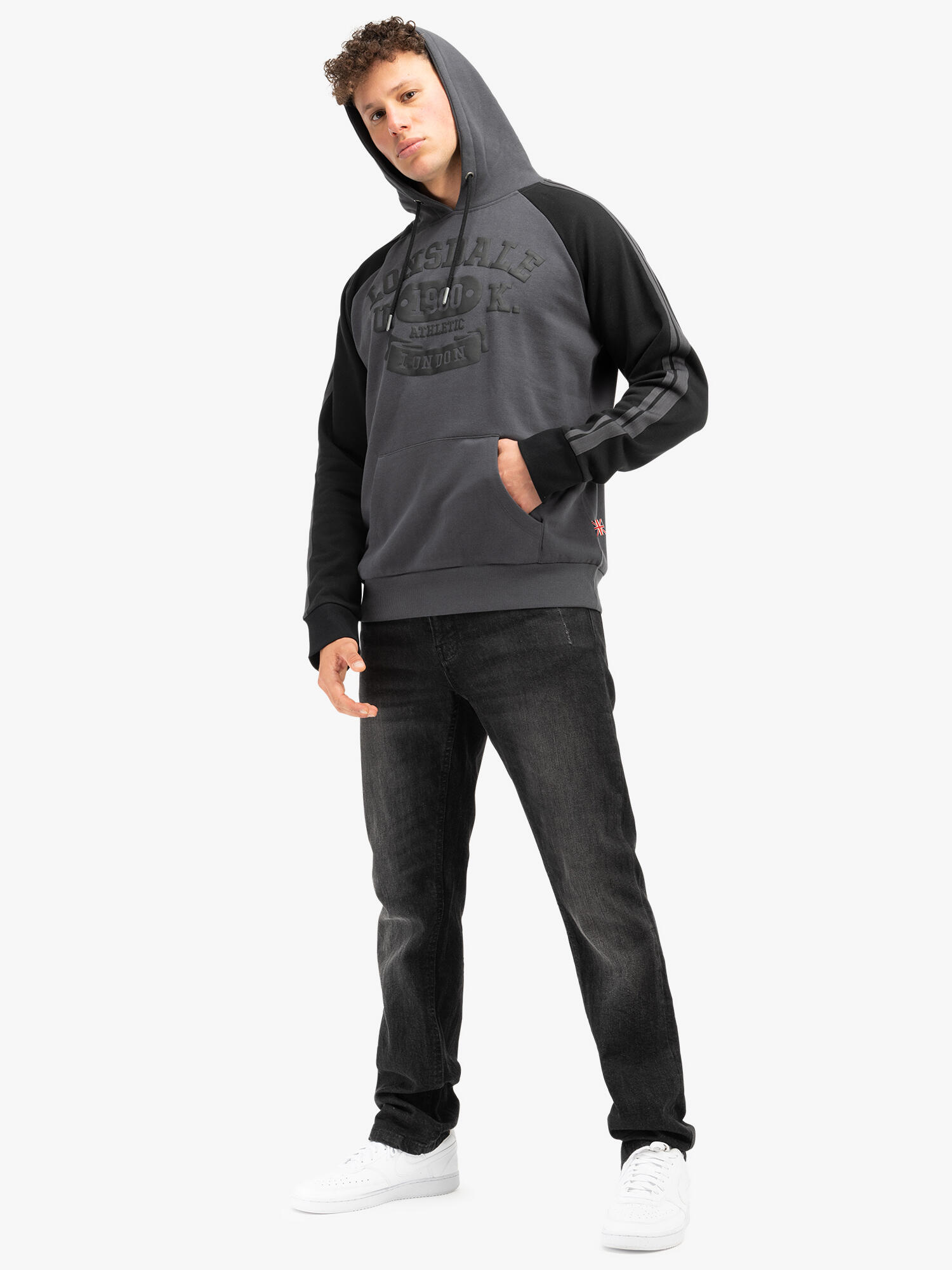 Felpa con cappuccio dal taglio classico Lonsdale Linnfoots 4/6