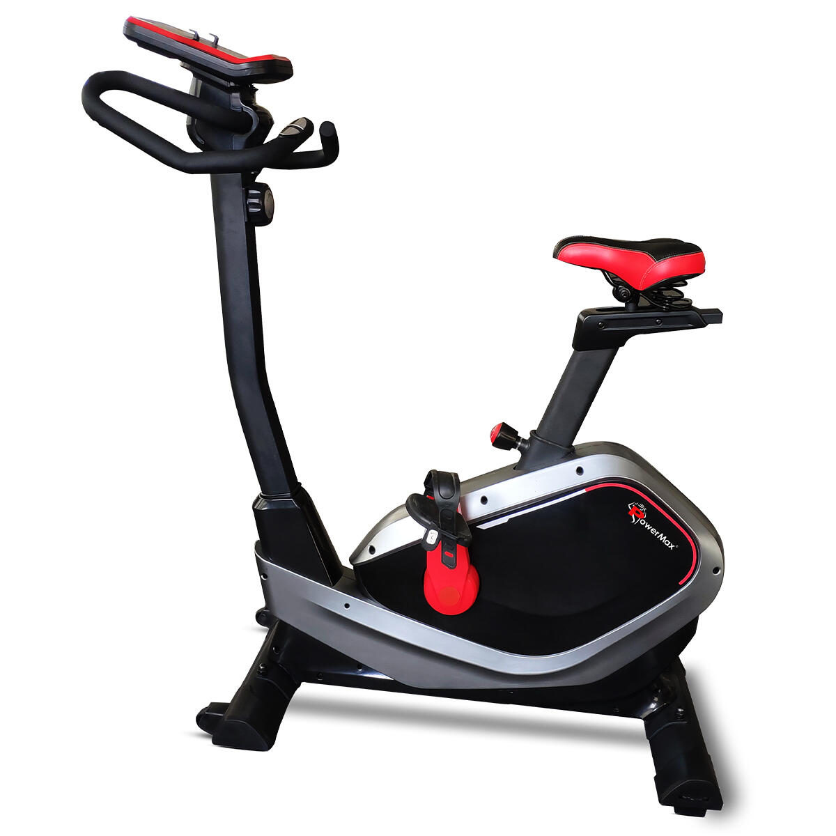 PowerMax Fitness® BU-650 Magnetic Upright Exercise Bike for Home Use [6Kg Flywheel, Max User Weight 120kg, LCD Display, 8-Level-image-12